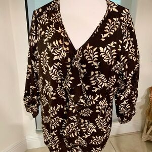 Chico's Brown and Cream Blouse